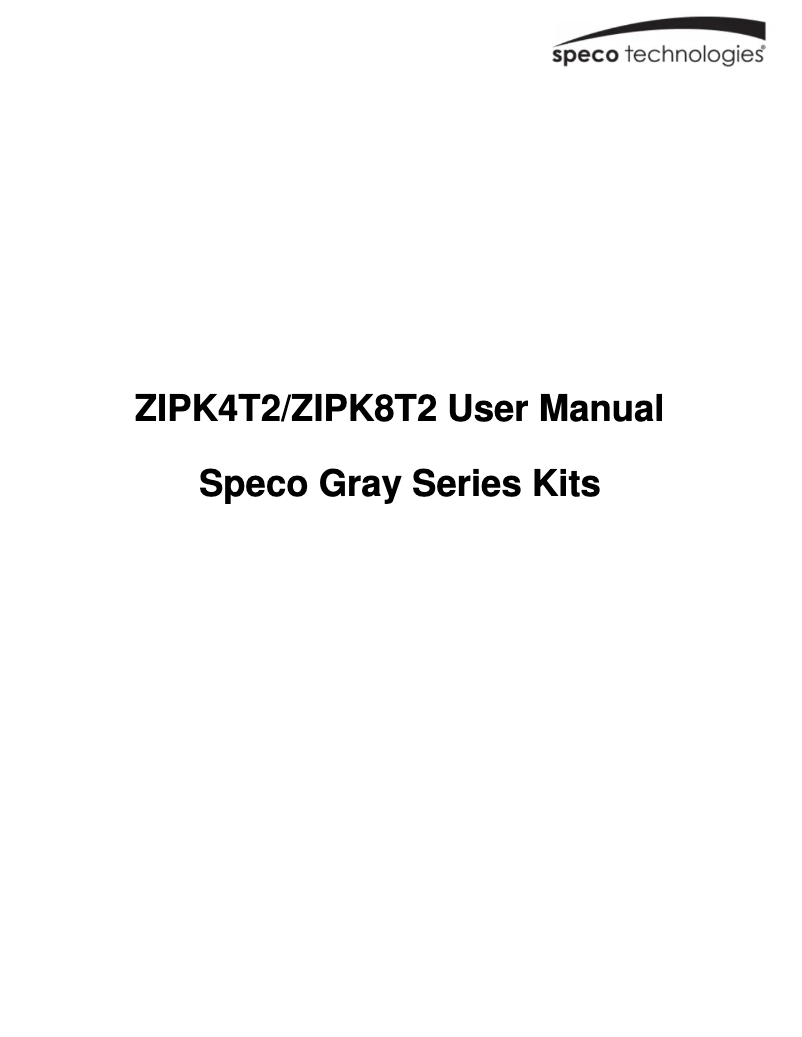 Page 1 de la notice Manuel utilisateur Speco Technologies ZIPK8T2