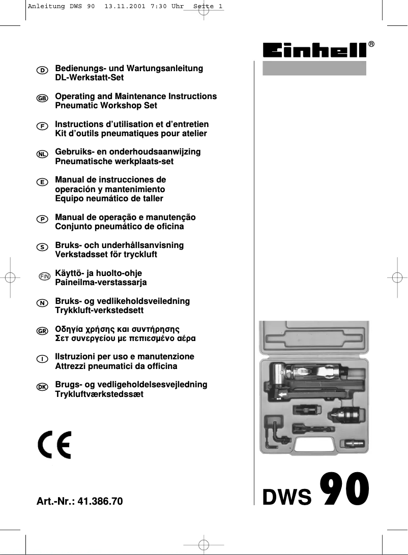 Page n°1 - Manuel utilisateur Einhell DWS 90