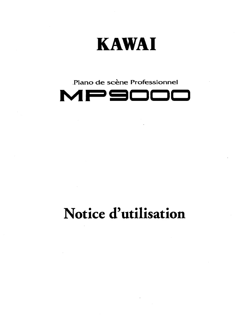 Page 1 de la notice Manuel utilisateur Kawai MP9000