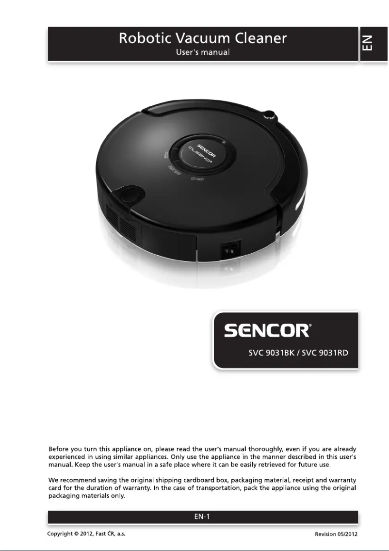 Page n°1 - Manuel utilisateur Sencor SVC 9031BK CLEENO