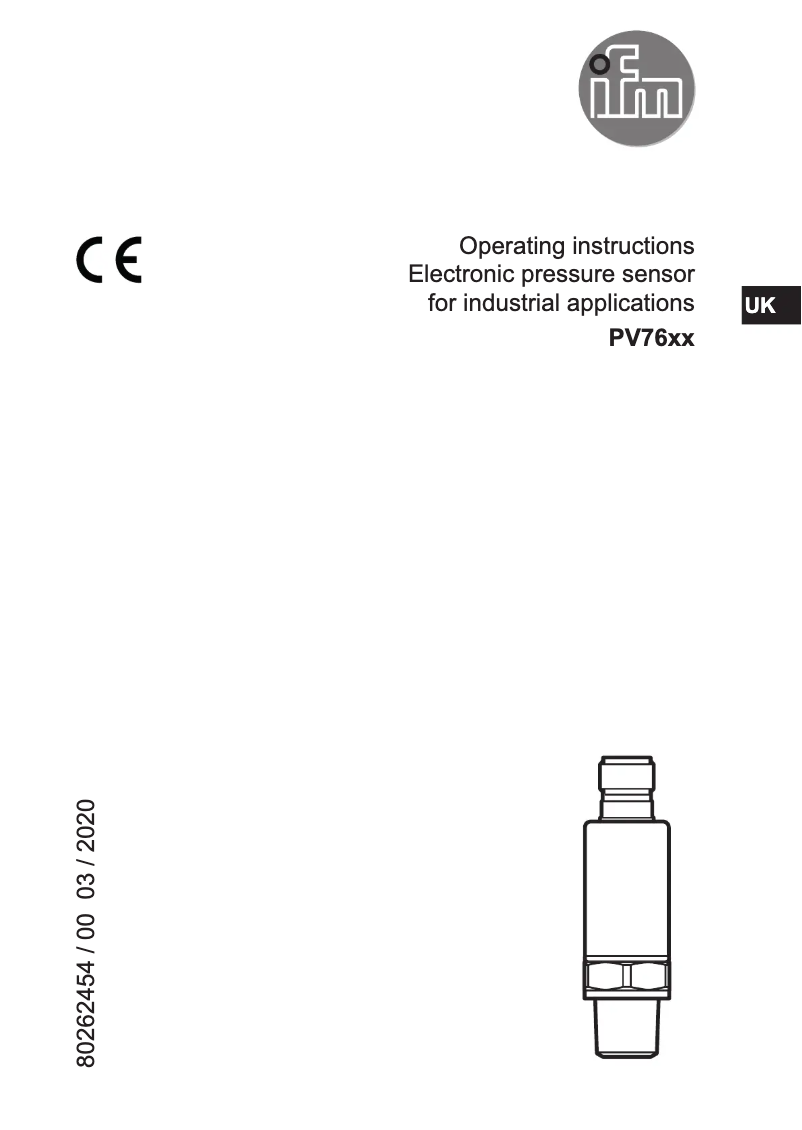 Page n°1 - Manuel utilisateur IFM PV7600