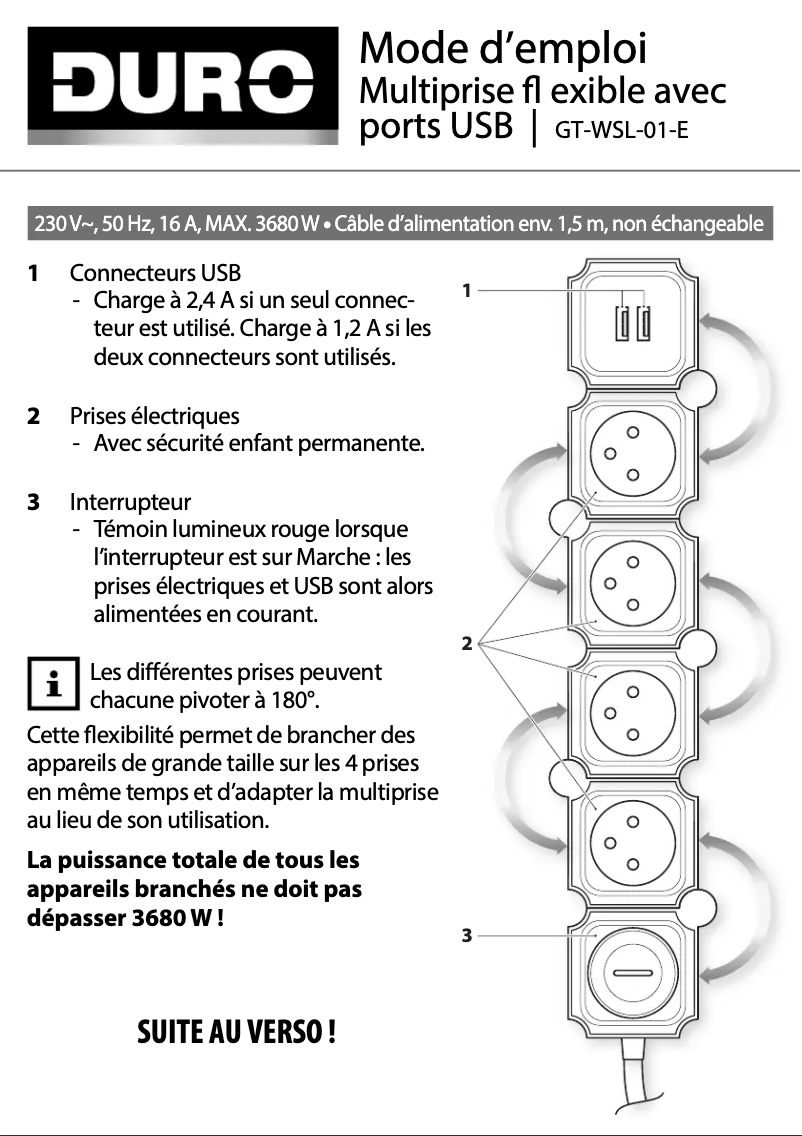 Página 1 del manual Manual de usuario DURO GT-WSL-01