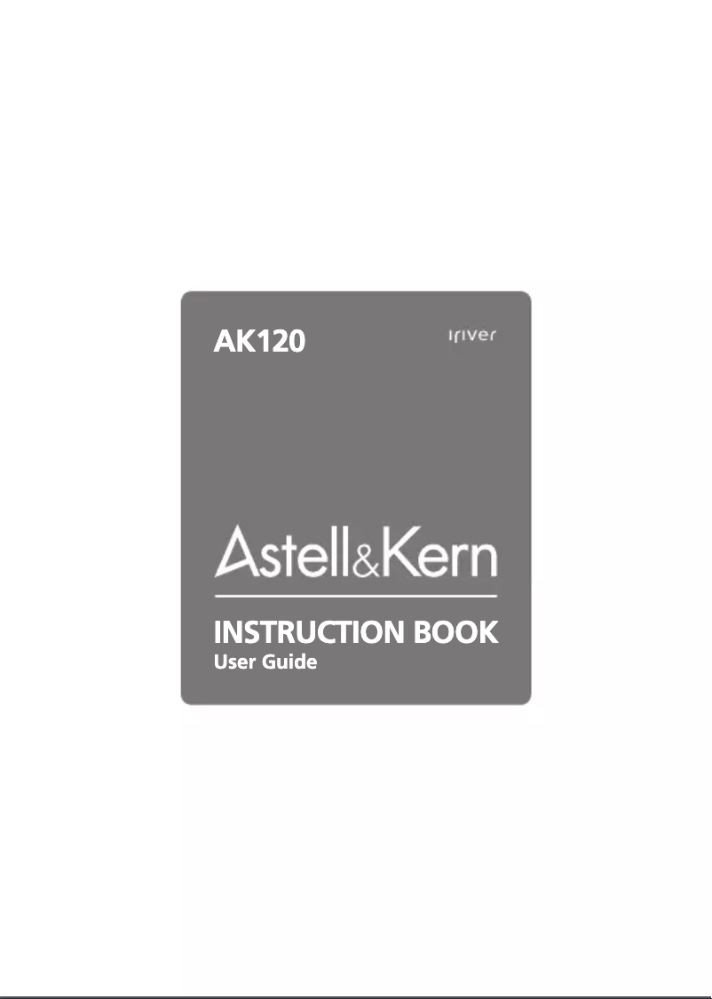 Page 1 de la notice Manuel utilisateur Astell&Kern AK-120