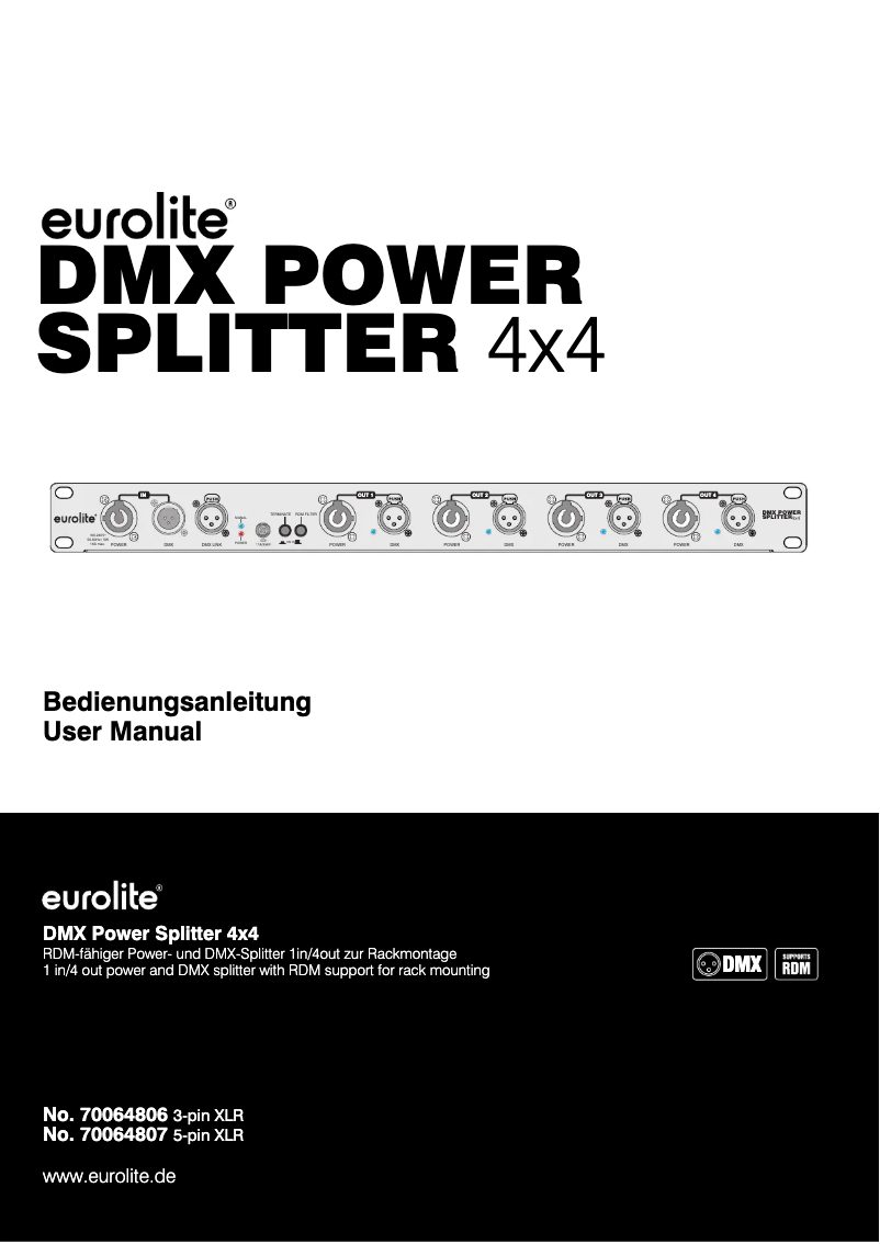 Page n°1 - Manuel utilisateur Eurolite DMX Power Splitter 4x4