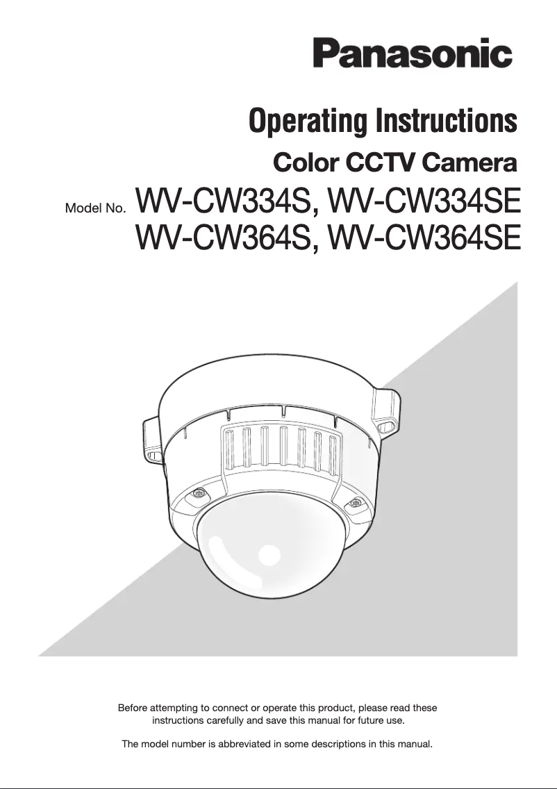 Page 1 de la notice Manuel utilisateur Panasonic WV-CW334SE