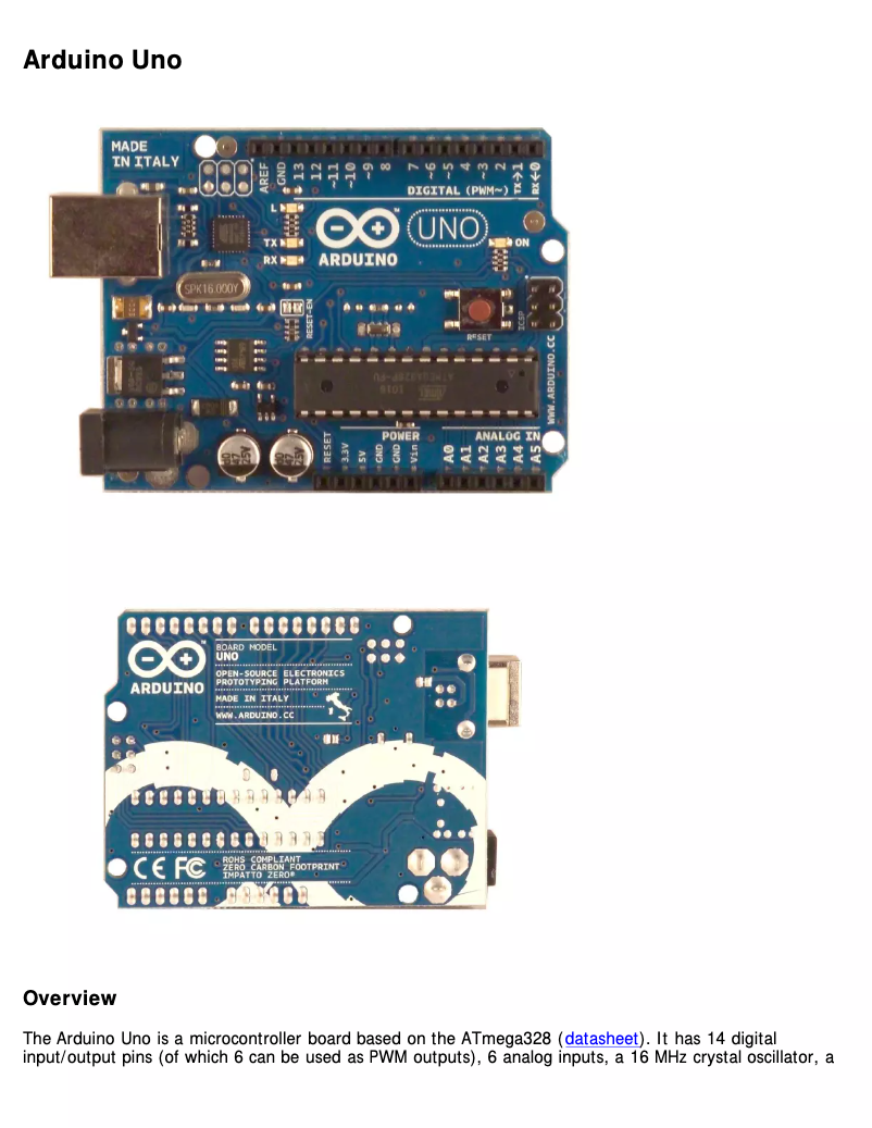 Página 1 del manual Manual de usuario Arduino Uno