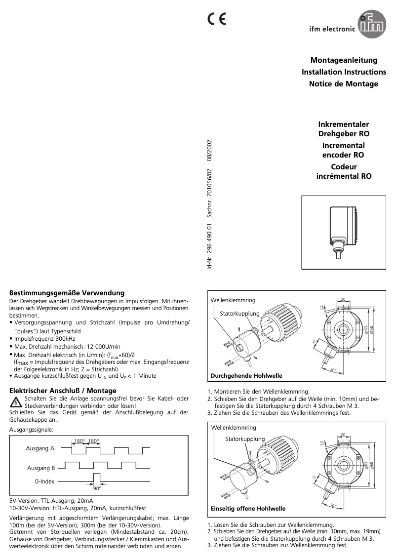 Page n°1 - Manuel utilisateur IFM RO6319