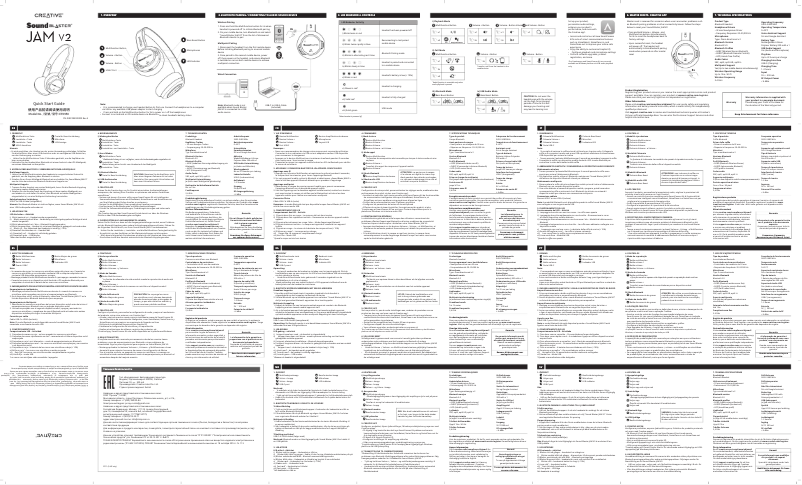 Page 1 de la notice Manuel utilisateur Creative JAM V2