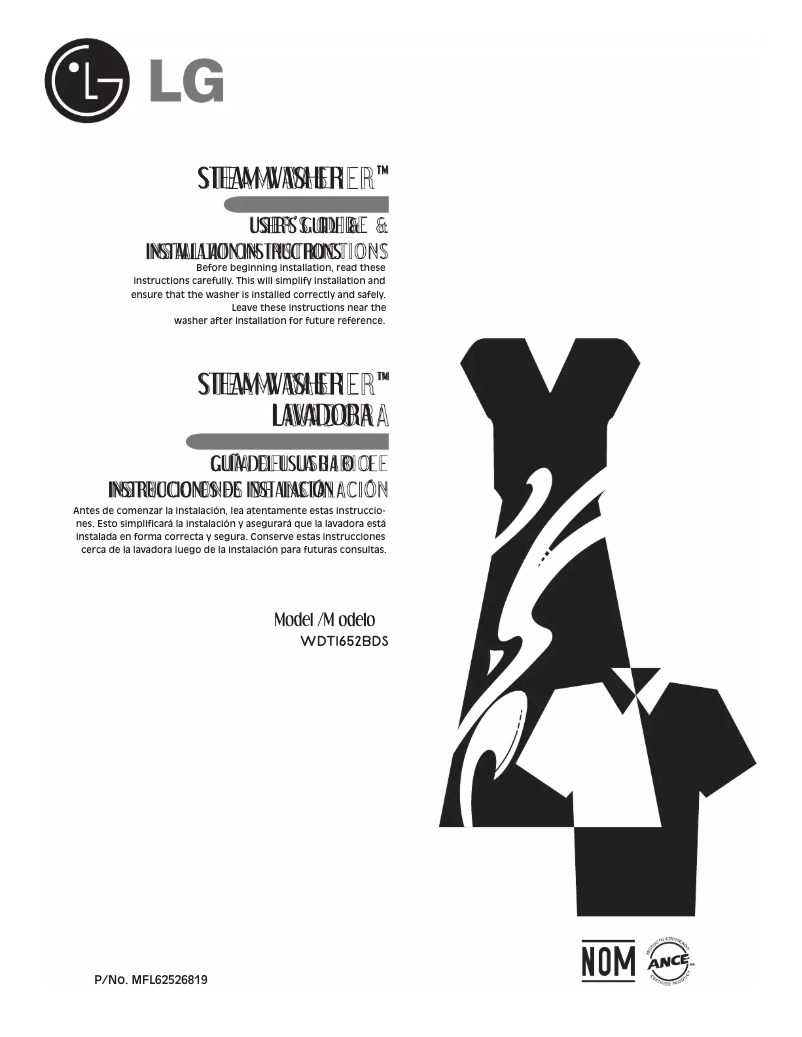 Page 1 de la notice Manuel utilisateur LG WDT1652BDS