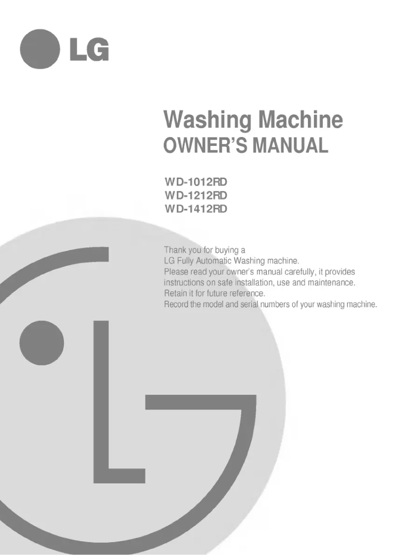 Page n°1 - Manuel utilisateur LG WD-1412RD