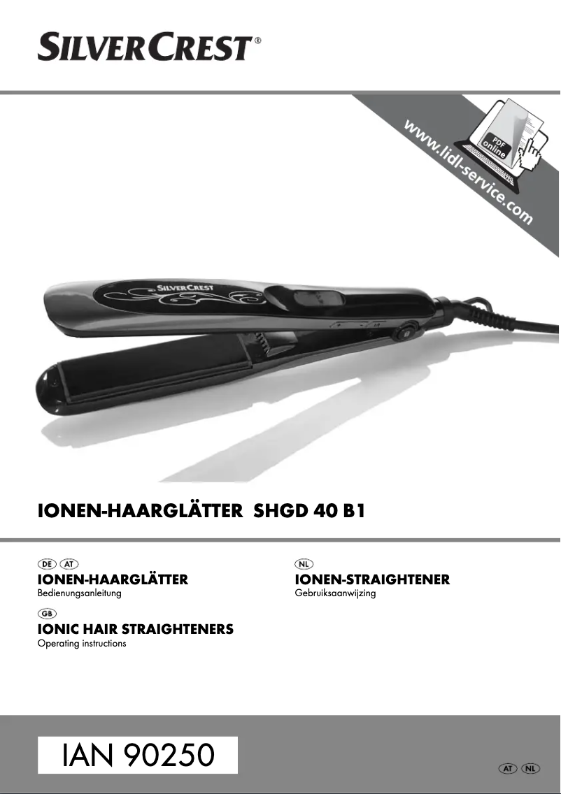 Page n°1 - Manuel utilisateur SilverCrest SHGD 40 B1
