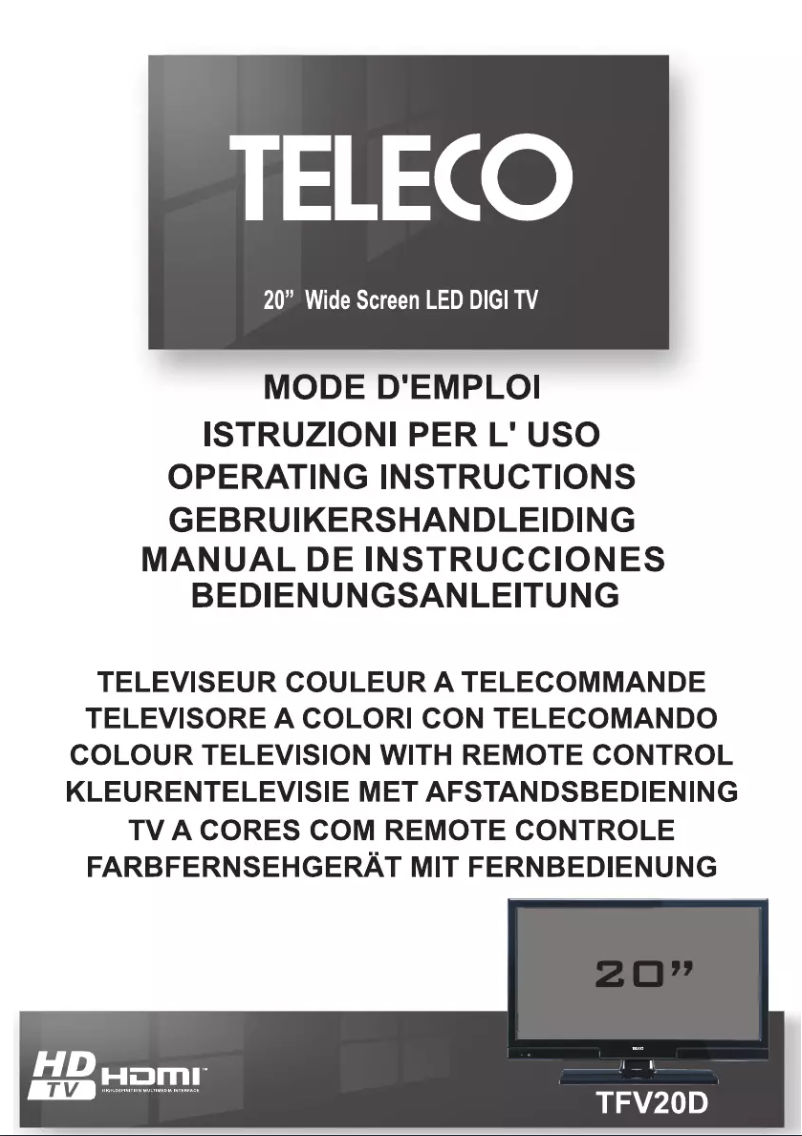 Page 1 de la notice Manuel utilisateur Teleco TFV20D