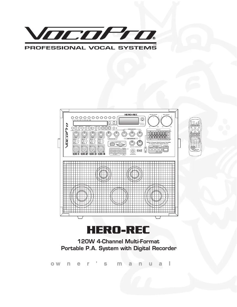 Page 1 de la notice Manuel utilisateur Vocopro HERO-REC