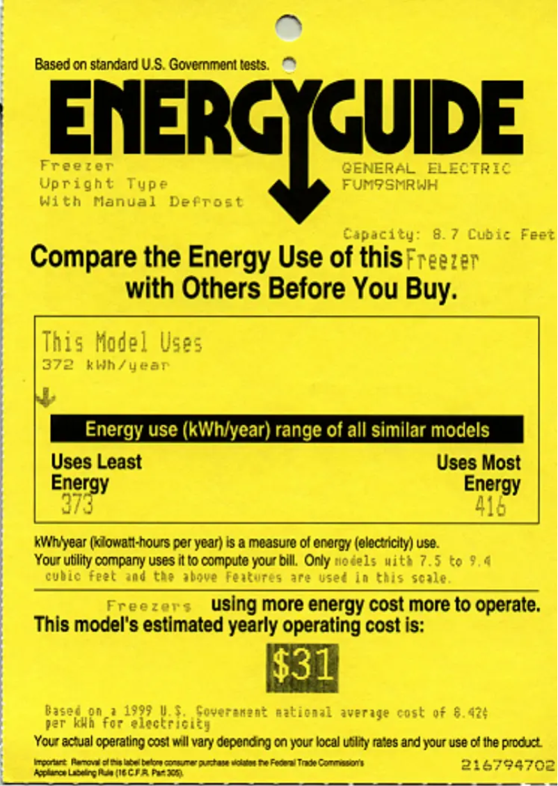 Page n°1 - Label énergétique GE FCM7DMWH