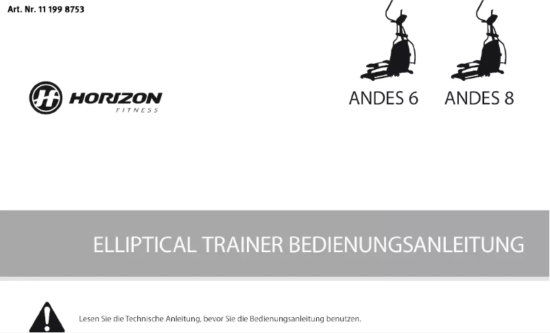 Image de la première page du manuel de l'appareil Andes 6