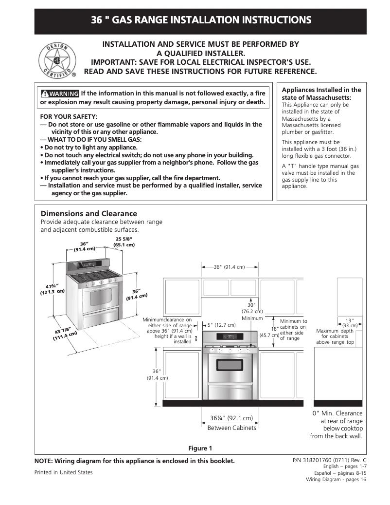 Page n°1 - Guide d'installation Frigidaire PLGF659EC