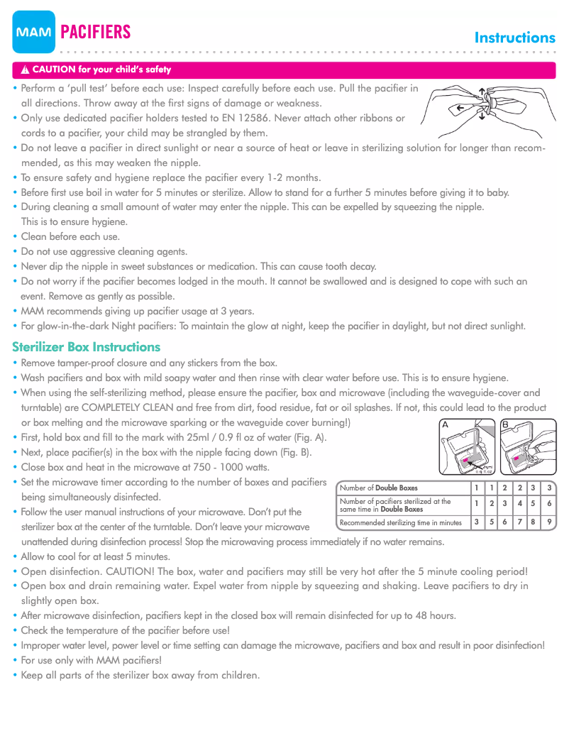 Page 1 de la notice Manuel utilisateur MAM Start Night