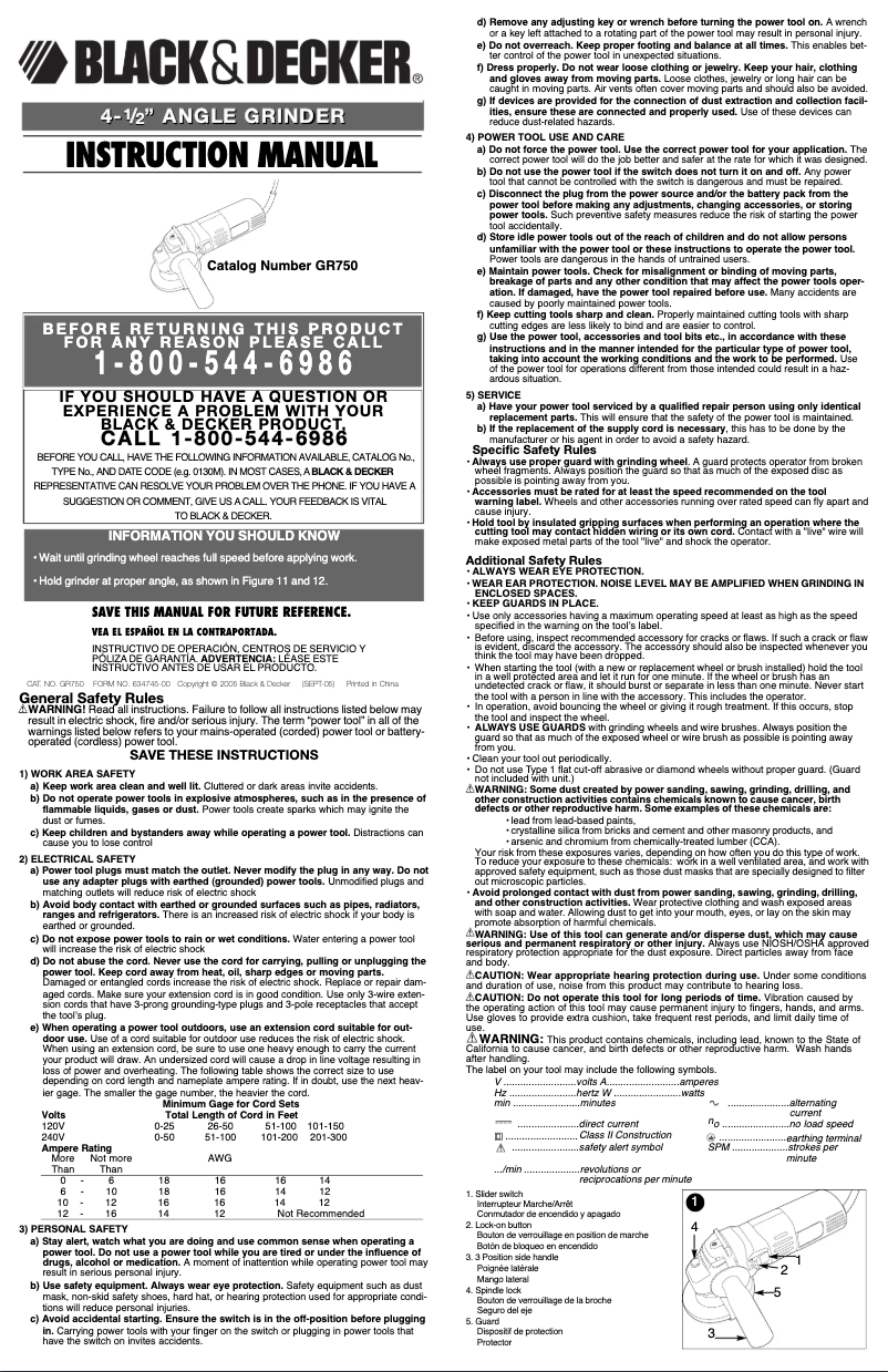 Image de la première page du manuel de l'appareil GR750