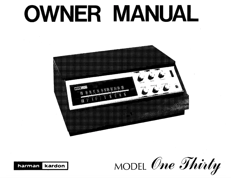Page n°1 - Manuel utilisateur Harman Kardon One Thirty