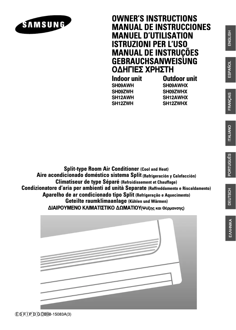Page n°1 - Manuel utilisateur Samsung SH12AWH
