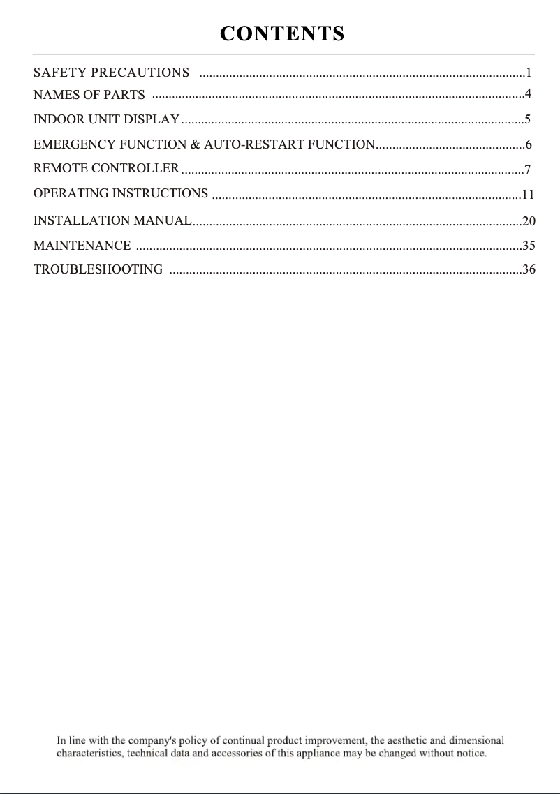 Page n°1 - Manuel utilisateur TCL Gentle Cool S18P6T