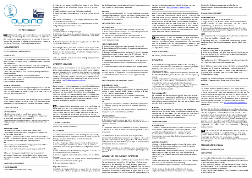 Page n°1 - Manuel utilisateur Qubino ZMNHSD1