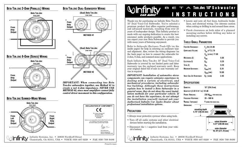 Image de la première page du manuel de l'appareil Beta 10DVC