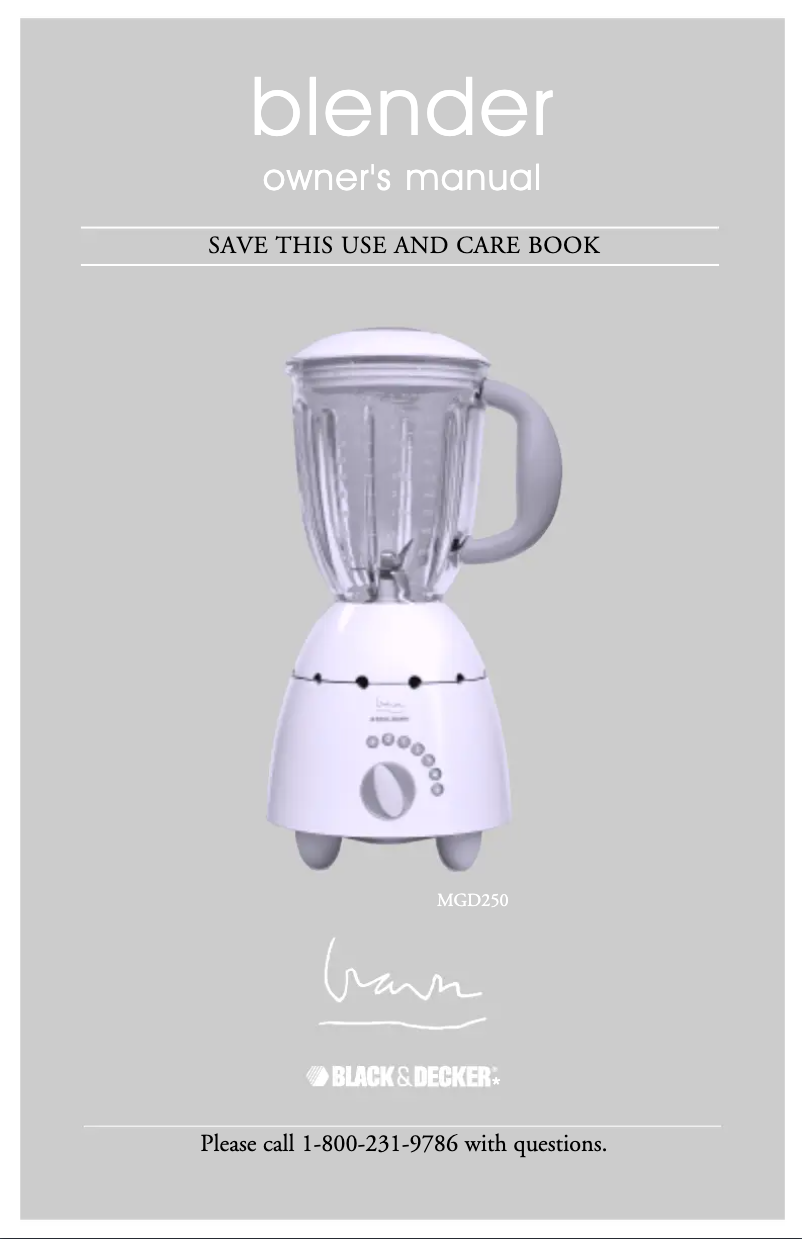 Page 1 de la notice Manuel utilisateur Black & Decker MGD250