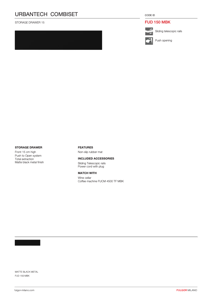 Page n°1 - Fiche technique Fulgor Milano FUD 150 MBK