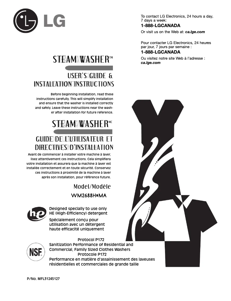 Página 1 del manual Manual de usuario LG WM2688HWMA