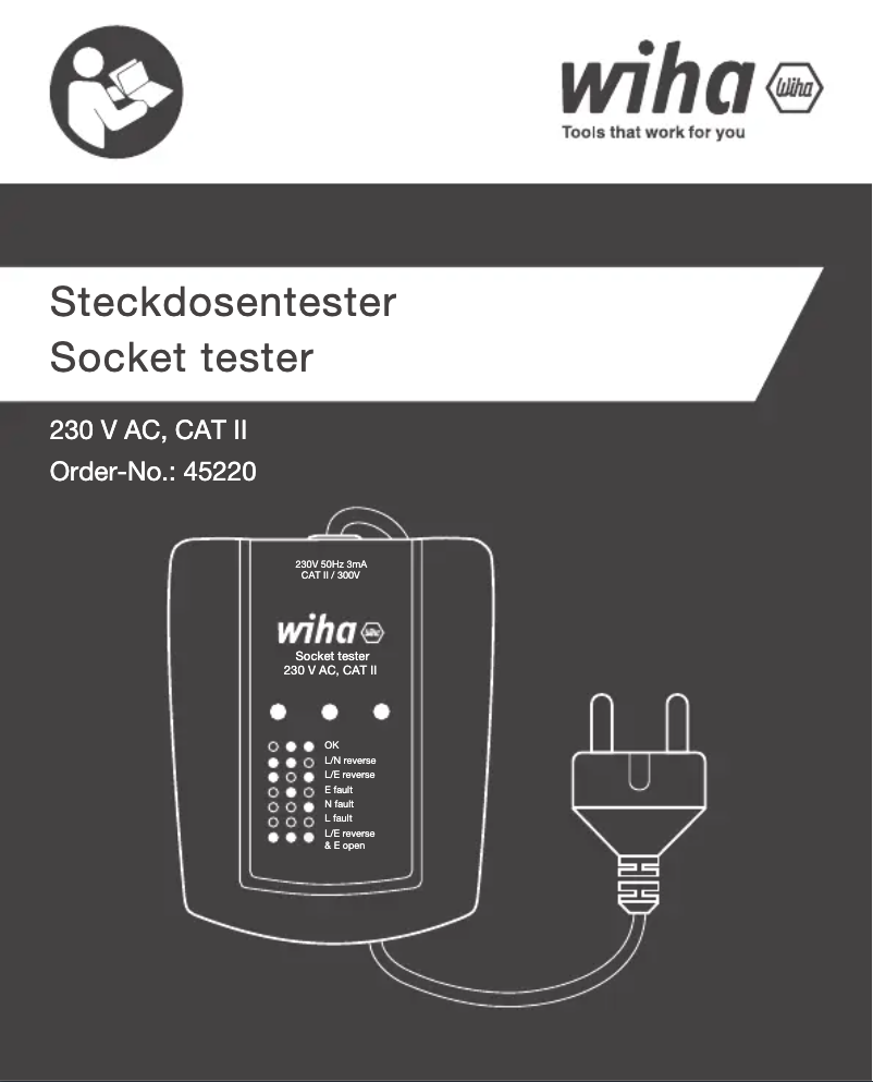 Page n°1 - Manuel utilisateur Wiha 230 V AC, CAT II