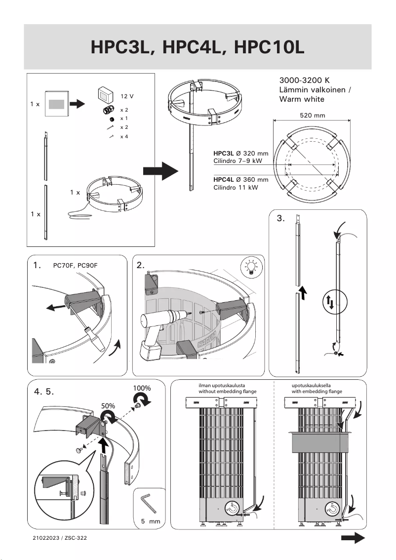 Page 1 de la notice Manuel utilisateur Harvia HPC3L