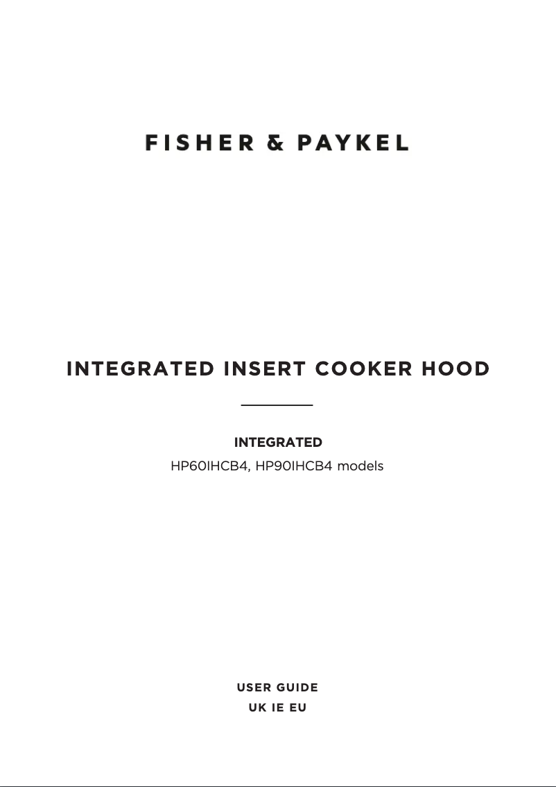 Page 1 de la notice Manuel utilisateur Fisher & Paykel HP90IHCB4