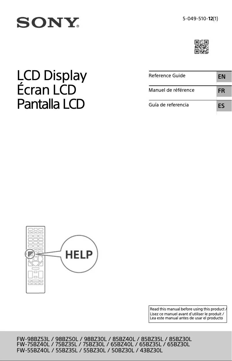 Página 1 del manual Manual de usuario Sony FW-65BZ35L