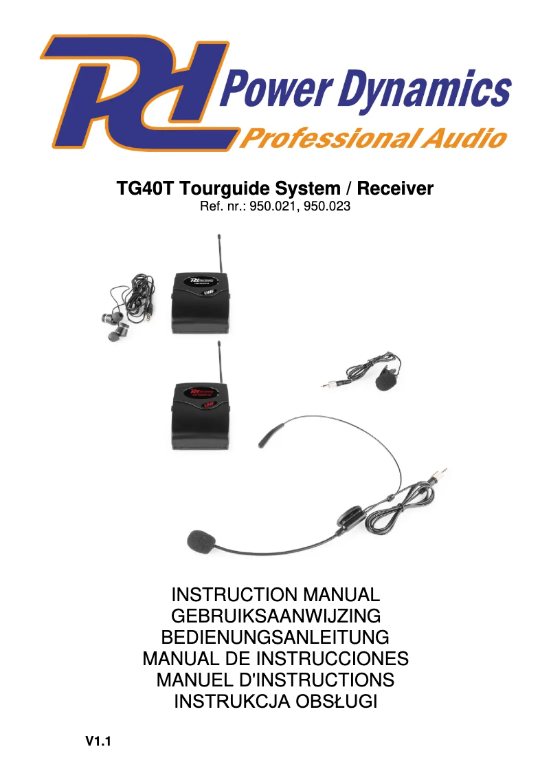 Page n°1 - Manuel utilisateur Power Dynamics TG40