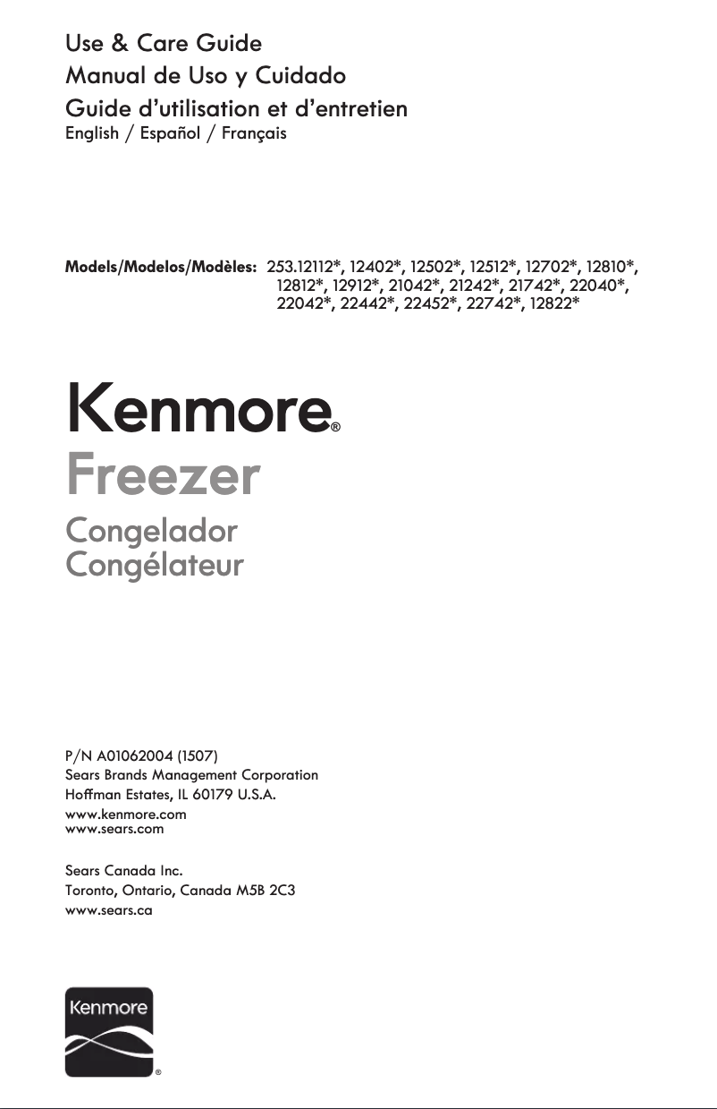 Page n°1 - Manuel utilisateur Kenmore 253.12822