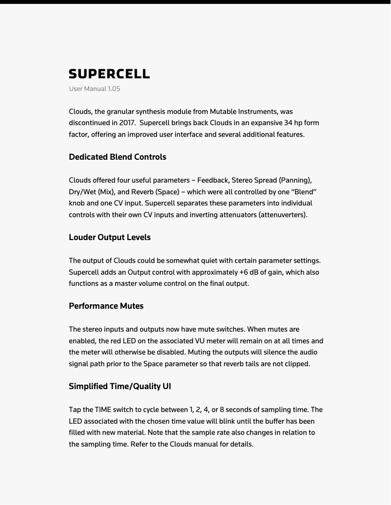 Page 1 de la notice Manuel utilisateur Grayscale Supercell