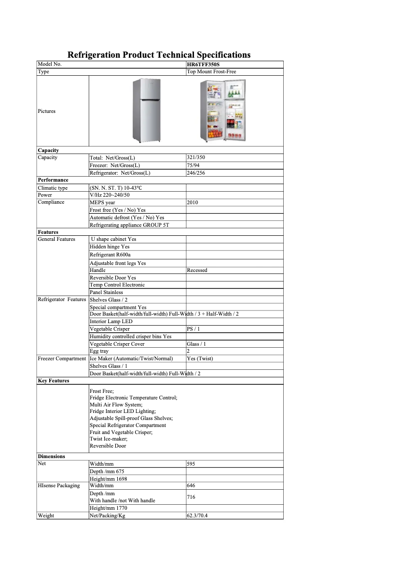 Image de la première page du manuel de l'appareil HR6TFF350S
