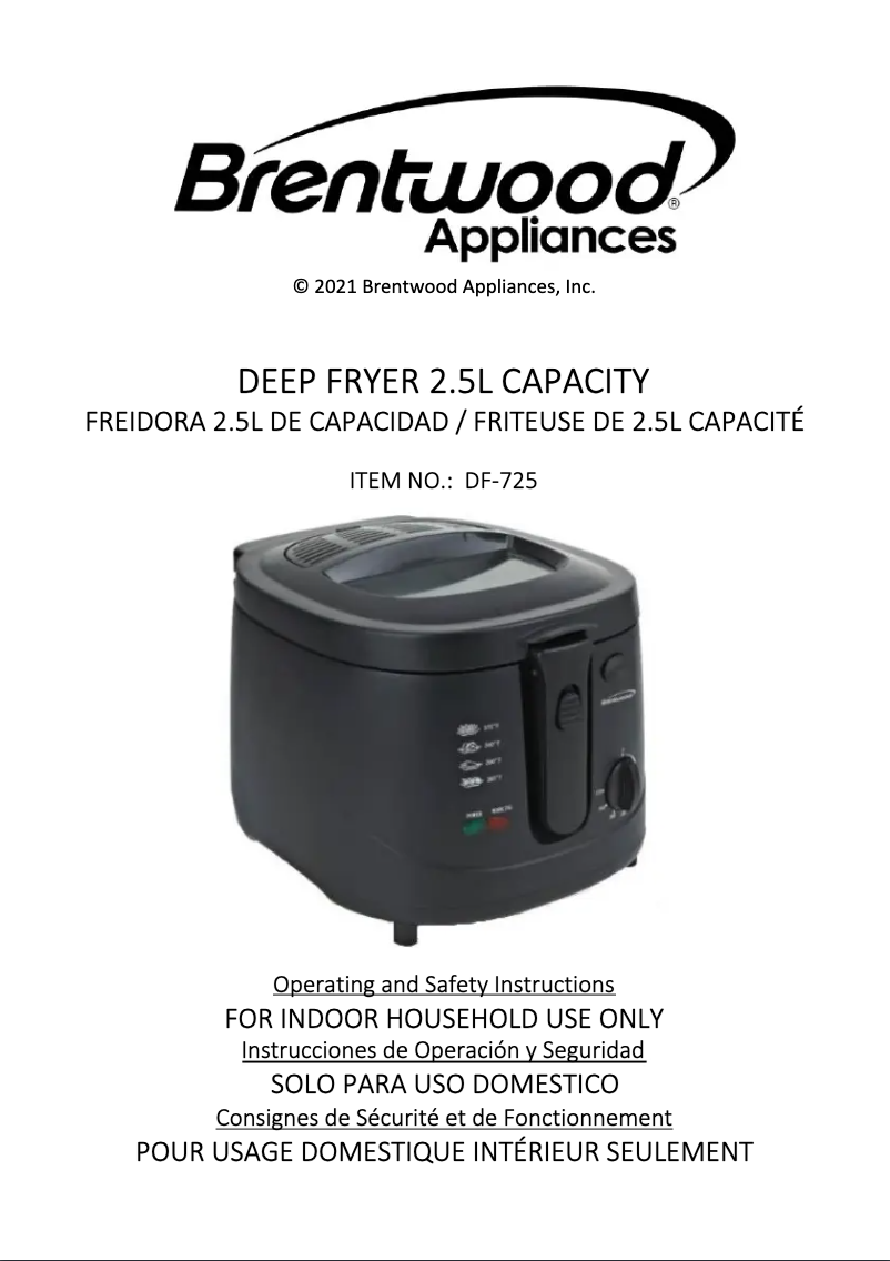 Page n°1 - Manuel utilisateur Brentwood DF-725