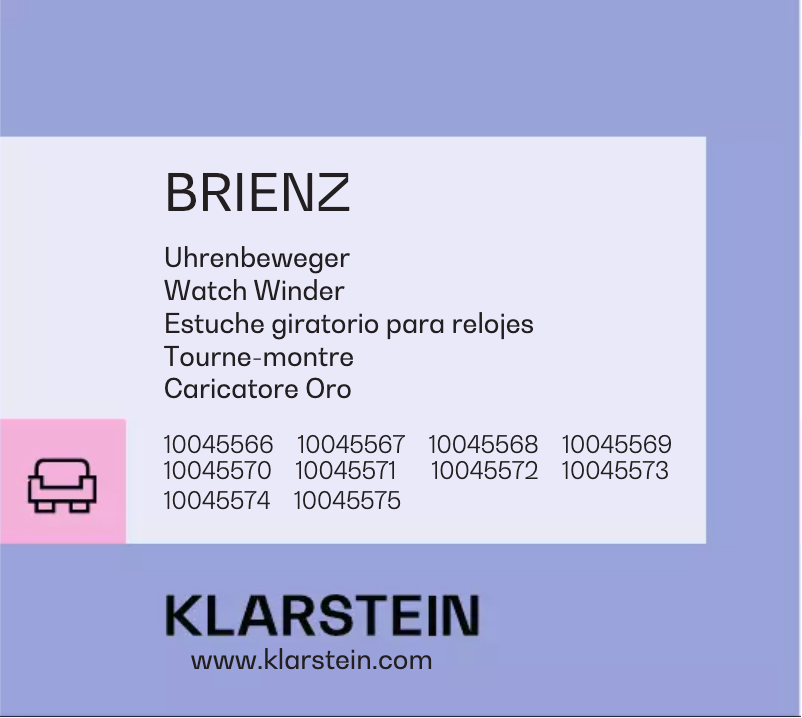 Page n°1 - Manuel utilisateur Klarstein Brienz 3