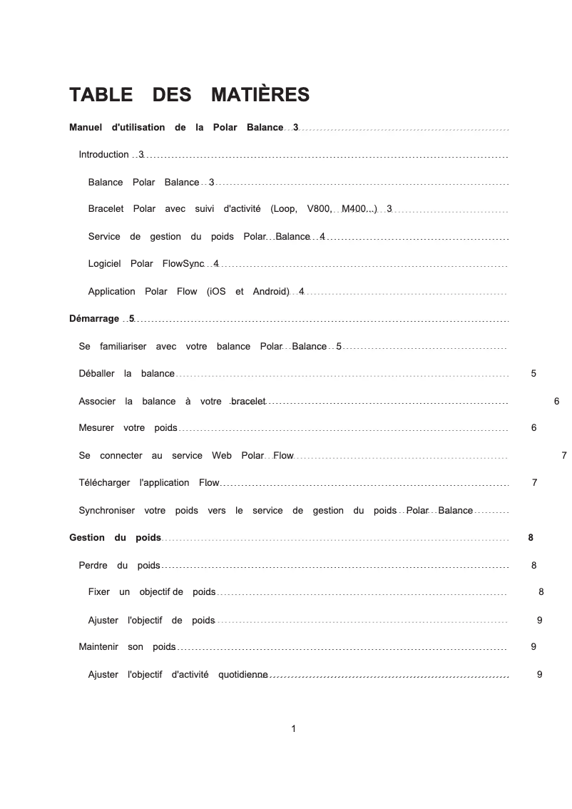 Image de la première page du manuel de l'appareil Balance