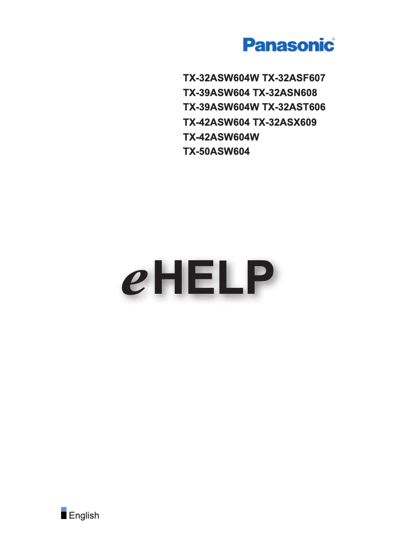 Page 1 de la notice Manuel utilisateur Panasonic TX-32ASF608