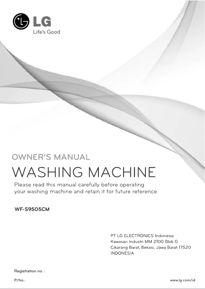 Page 1 de la notice Manuel utilisateur LG WF-S9505CM