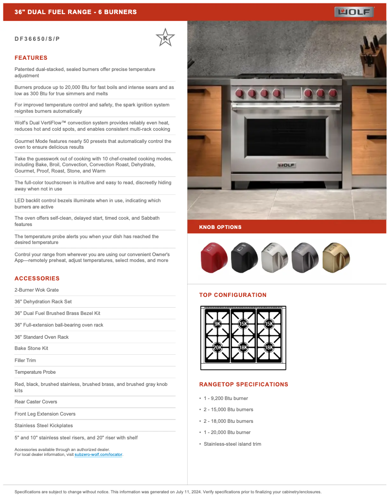 Page 1 de la notice Manuel utilisateur Wolf DF3665P