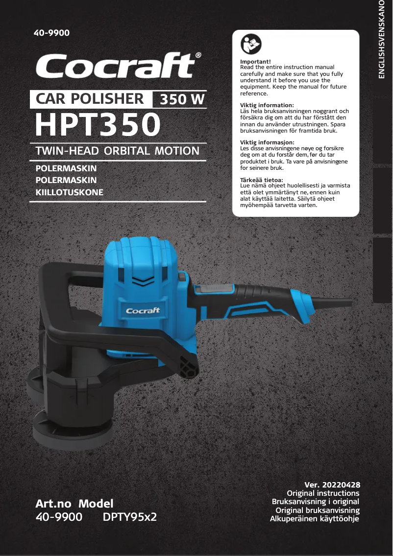 Page n°1 - Manuel utilisateur Cocraft HPT 350