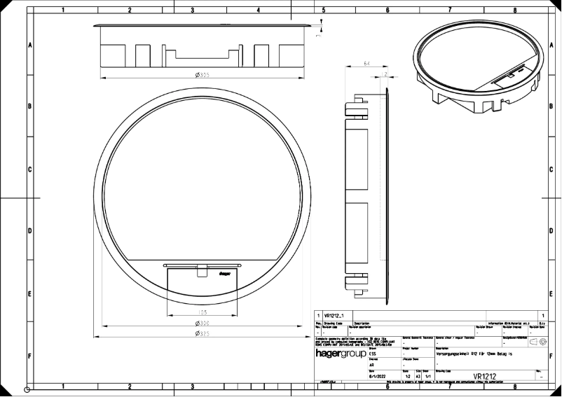 Página 1 del manual Dibujo técnico Hager VR12129005