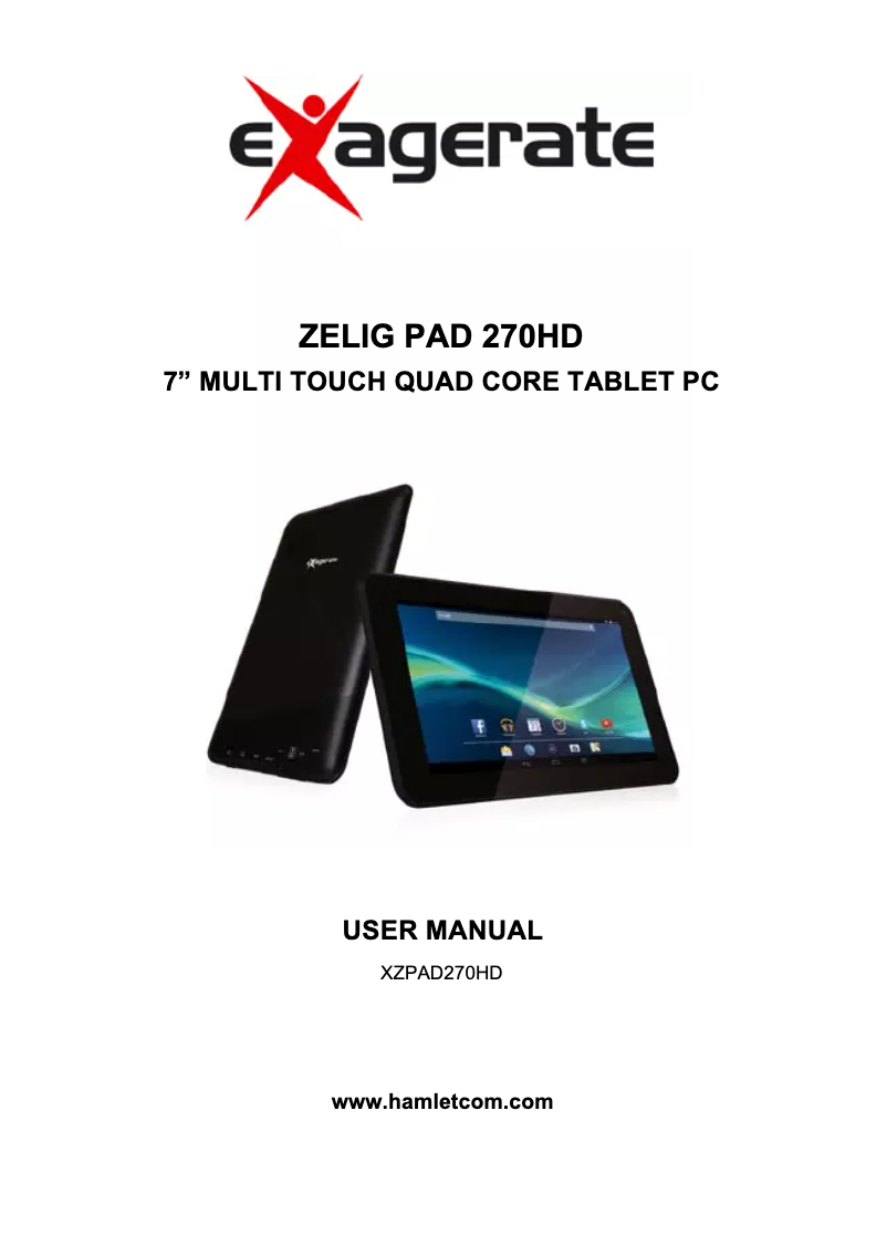 Image de la première page du manuel de l'appareil Zelig Pad XZPAD270HD