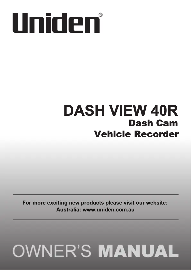 Image de la première page du manuel de l'appareil Dash View 40R