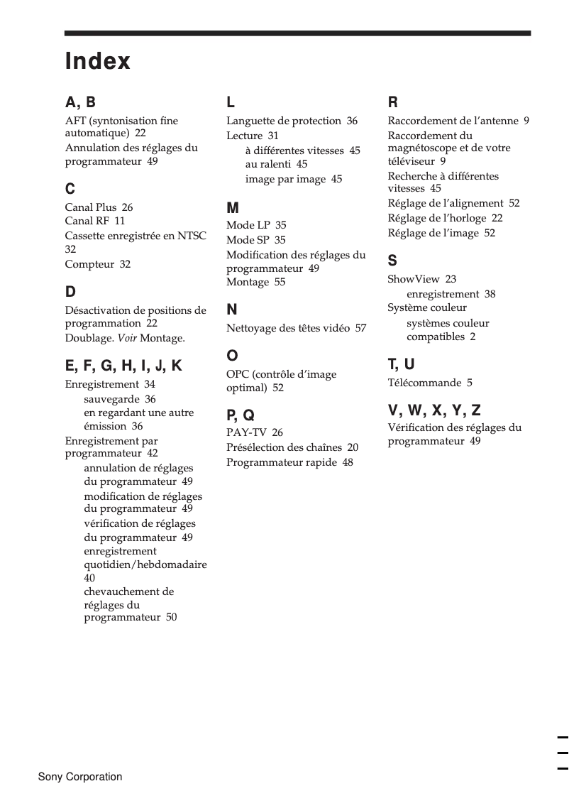 Page n°1 - Manuel utilisateur Sony SLV-E530B