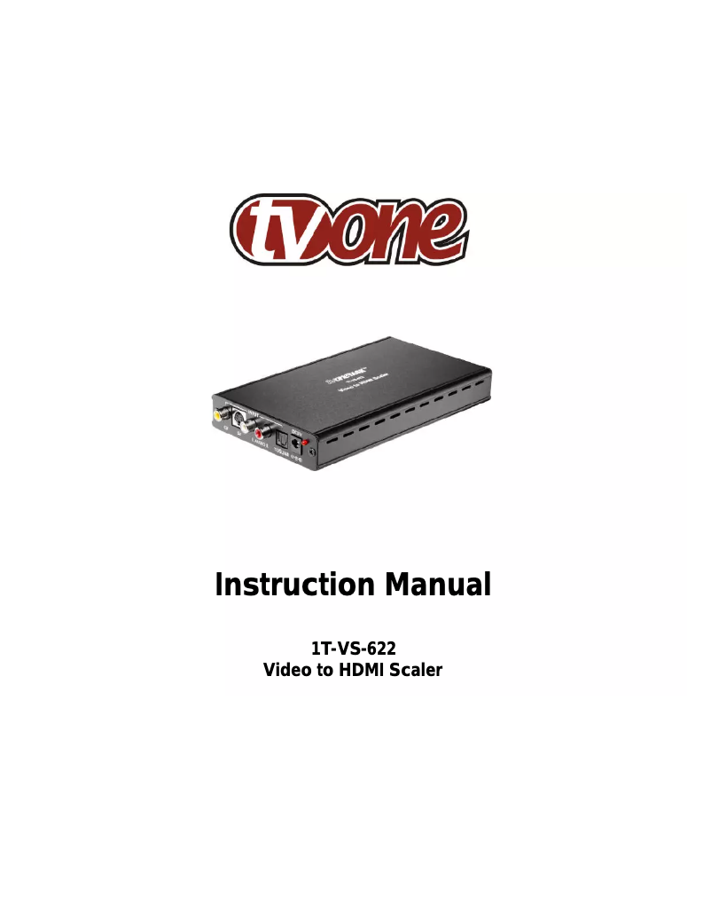 Página 1 del manual Manual de usuario TV One 1T-VS-622